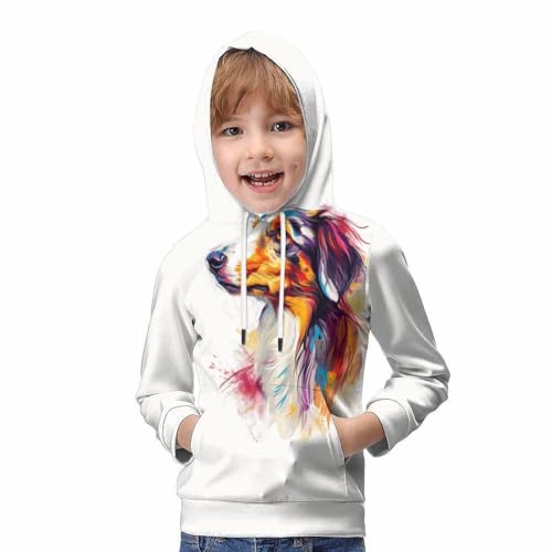 Pull lévrier pour garçons et filles de 13-15 ans avec sweat à capuche imprimé 3D - 5