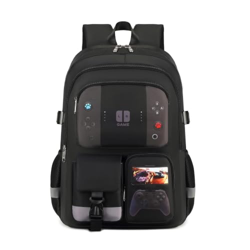 Image of Boys Backpack for School Kids Schoolbag Teens Student Book Bag | Teen Boys Elementary Middle School Backpack Waterproof College Student Bookbag Children Waterproof Laptop Bag Black