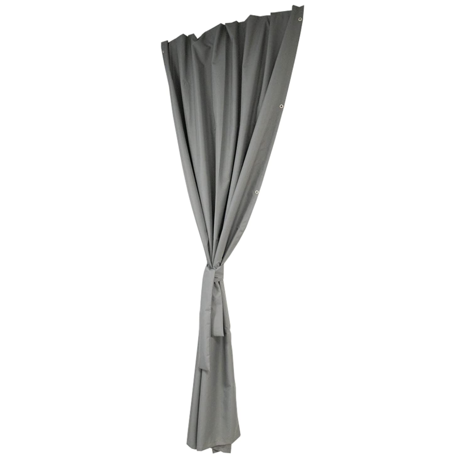 Gardine 300x250 cm Grau - Outdoor Vorhang Wetterfest mit ösen - Langlebige und Wetterfeste Sonnenblende - Gardine mit Stahlseil Set - Vorhänge für Aussenbereich