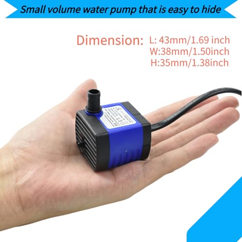 Image of Conquerall CHA-220 240L /H 60GPH AC 110V Submersible Pump 3W Mini Ultra Quiet Water Pump 1.64ft High Lift for Fish Tanks, Small Ponds, Fountains, Water Features, Statues, Hydroponics and Pet Fountains