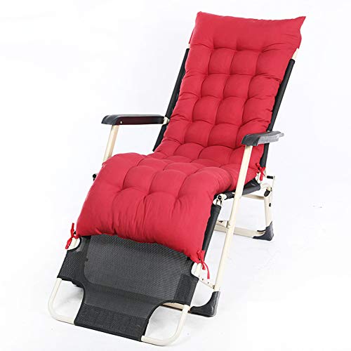Yuly Sun Lounger Cushion Recliner Relaxer Sunbed Cover Deckchair Seat Pad Garden Patio Thick Chair Pad for Travel Holiday Indoor Outdoor Non-slip Red