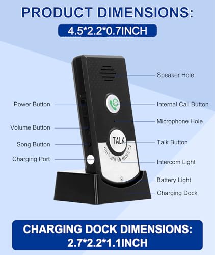 Irosiy WIRELESS VOICE INTERCOM DOORBELL 2 Way Voice Intercom, Super Long Range Wireless Intercomunicador, Waterproof Wireless Intercom Doorbell System Unit, Intercoms Wireless For Home thumb #1