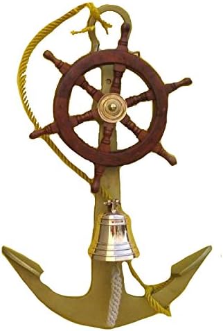 Anchor de aluminio con rueda Barco de Bell pared decoración, 24"
