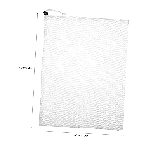 Cabilock 10pcs Polyester Mesh Drawstring Bags with Sliding Cord Lock Capacity Reusable Storage Nets for Travel Fruits Vegetables Clothes Space Saving Organizer2