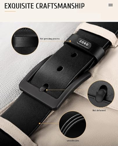 Image of ZORO Men's Genuine Leather Belt for Men | Black,Brown,Tan