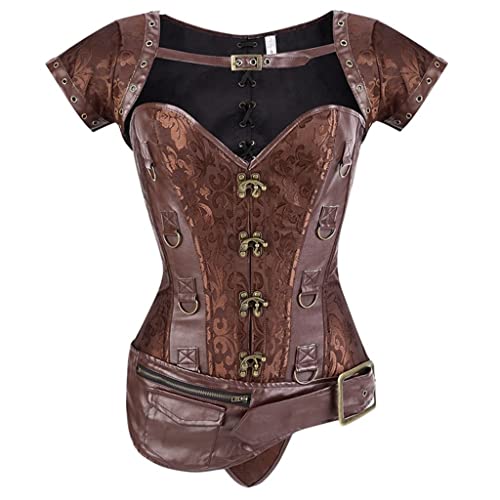 Corset gothique rétro anti-déformation en acier-os ensemble de palais 4 pièces