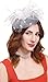 K.CLASSIC Fascinators Hats for Womens 50s Headwear with Veil Flower Cocktail Wedding Tea Party Hat(A-White)