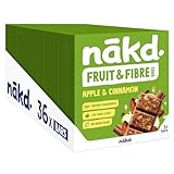 nakd. Fruit & Fibre bars - Apple & Cinnamon - High in fibre - 100% Natural ingredients - No added sugar - Vegan - 36 x 44g bars - 1584g