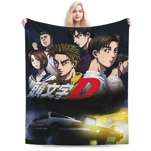 頭文字D 毛布 ブランケット 大判 フリーサイズ 暖かい 軽量 ふわふわ 一人用 ソファ ベッド オフィス 膝掛け 洗える 秋冬50"x40"