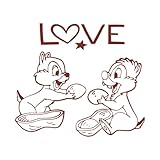 Love Cute Cartoon Chipmunks Love Wall Design Wall Art Sticker Designs Vinyl Stickers for Home House Walls Rooms Windows Bedroom Decoration Size (12x12 inch)