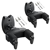 Donner ギターハンガー 壁掛け 自動ロック ネジ付 ギターフック 高強度 ギターホルダー ベース/エレキギター/マンドリン適用 ブラック (2個)