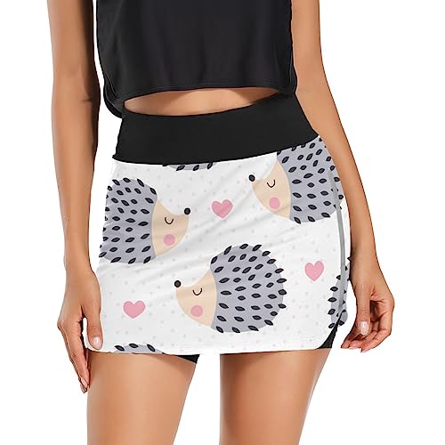 ODAWA Lindas saias de tênis de ouriço para mulheres com bolsos, shorts atléticos de golfe, saia espo