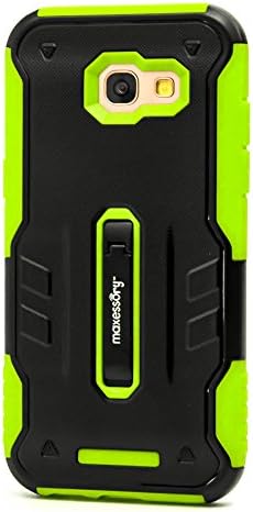 Galaxy A5 2017 Case, Maxessory Lime Green Storm Dual-Layer Rugged Hybrid Armor Rigid Ultra-Slim Kickstand Protector Hard Back Grip Fit Tough Rubber Cover Shell