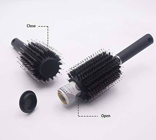 Hair Brush, Travel Safe Round Brush, Safe Brush with Discreet Removable Lid with Smell Proof Bag Can Protection Small Jewelry, Key, Portable Storage Hair Brush
