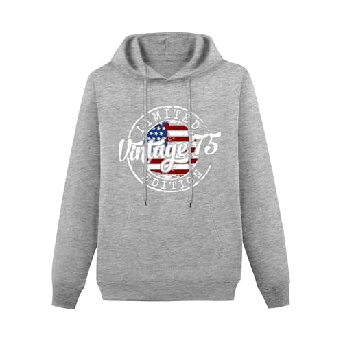 Vintage 1975 Hoodie for Men Print on Demand Hoodie Bold Print Weekend Casual Wear Seasonal3