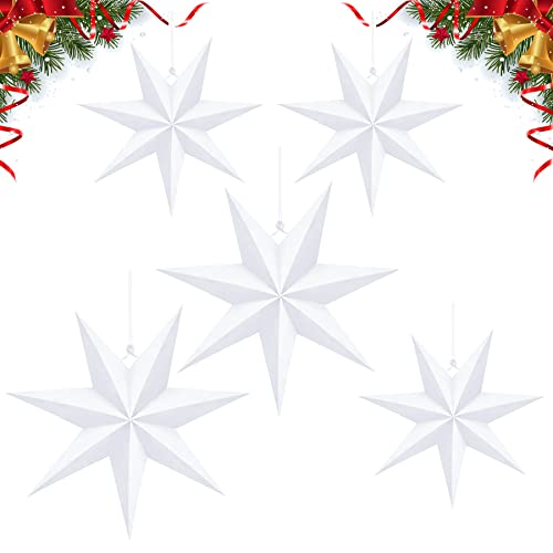 Estrella plegable de Navidad, estrellas de papel de Navidad, estrellas plegables, estrella de Navidad, decoración para ventanas (45 cm x 2 unidades, 30 cm x 3 unidades) Cover