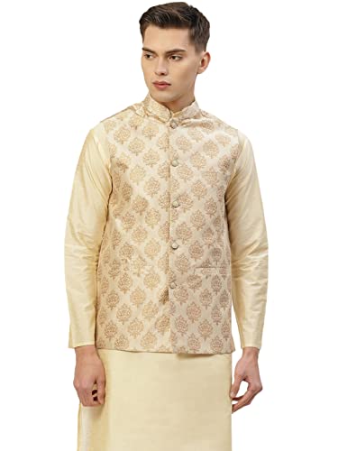 Image of Jompers Men's Woven Design Nehru Jacket.