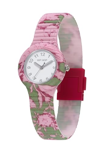 Montre à quartz avec bracelet tissu vert Hip Hop Flora HWU1321