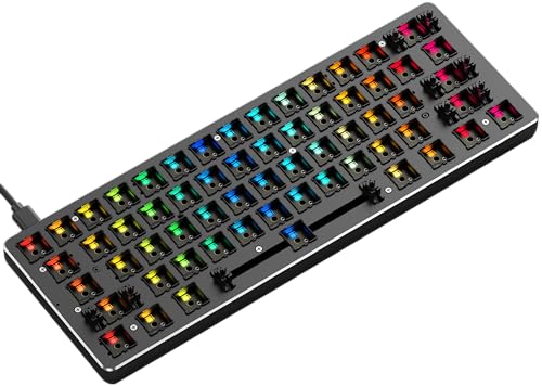 Glorious Gaming GMMK Compact (60%) Barebones (solo struttura) - Tastiera da gaming meccanica, retroilluminazione RGB per ogni tasto, hot swap e personalizzabile, layout americano / ANSI - Nero