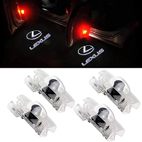 bsvlia Logo para puerta de coche, 4u00a0Pack Logo de LED para puerta Coche Logo LED para Logo para Lexus LS ES IS LX RX GS GX 4 pack