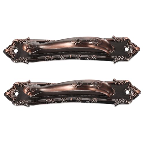 ELAYARD 2 Piezas Tiradores Puerta de Madera Vintage Manijas Antiguas para Puertas y Ventanas Tiradores Duraderos para Armarios Acabado Rojo Diseño Ergonómico y Resistente