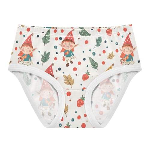ZZKKO Cute Elves and Polka Dot Girls Underwear Toddler Panties for Girls Comfort Brief Size 8Y