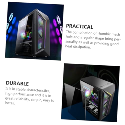 Gabinete de PC HOMSFOU RGB Mid Tower para gaming con panel lateral templado, compatible ATX y Micro-ATX, excelente ventilación y disipación de calor para DIY y oficina miniatura 2