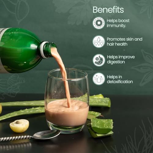 Image of Krishna's Aloe Vera Amla Mix Juice - 1000 ml (Pack of 2) | A Perfect Mix for Healthy Body | For Healthy Hair, Skin, Digestion & Immunity