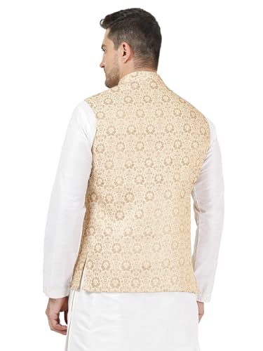 Image of Badoliya & Sons Men's Brocade Zari Nehru Jacket /Waist Coat