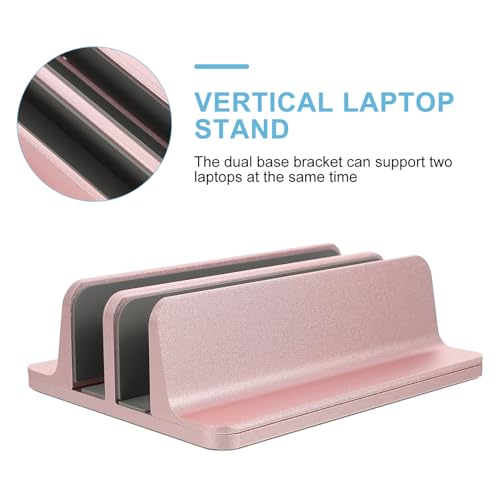 Soporte vertical ajustable para laptop aluminio rosa miniatura 3