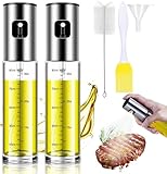 BETA NOBLE〖Verstärkte〗Ölsprüher zum Kochen, Öl Sprühflasche, Ölspray zum Kochen, Olivenölsprüher für Salat, Grillen, Backen in der Küche (2 Stück)