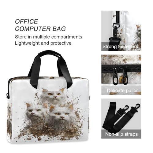 Funda para portátil con correa y asa 15.6 pulg diseño gato turco miniatura 5