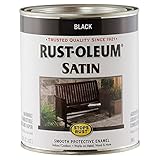 1 qt Rust-Oleum Brands 7777502 Black Stops Rust Protective Enamel, Satin Pack of 1