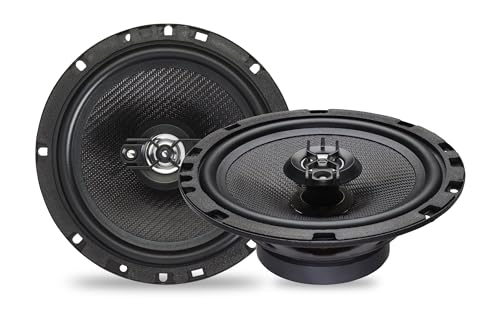 Caliber Haut Parleur Voiture - 2X Enceinte Voiture 120W - FM - SD - USB - AUX - 30 mm Mylar Dome Tweeters - Noir - 6,5 Pouces