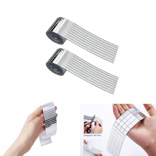 Changyeah Selbstklebende Mini Spiegel,3200 Stück Mosaikfliesen Quadratische,Selbstklebende Mosaik fliesen Quadratische Glasspiegel Mosaikfliesen Spiegel für DIY Handwerk Dekoration(Silber)