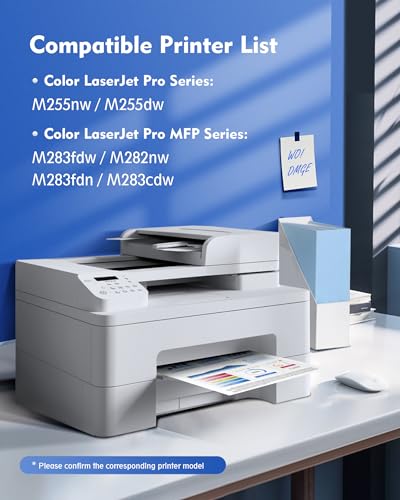 DMGE Para impressora sem fio mfp m283fdw, adequada para hp 206a e toner 206x, impressão móvel