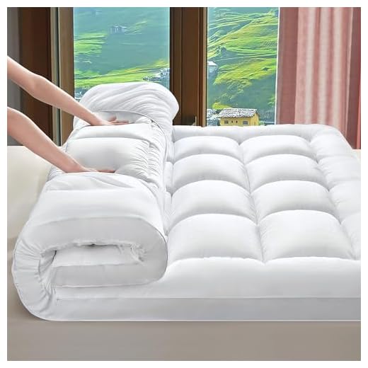 Cooling Extra Thick Queen Mattress Topper, Breathable Ultra Soft 1300 GSM Down Alternative Filled Fitted Mattress Protector 8-21" Deep Pocket, Comfort Support Back Mattress Pad Cover (60x80 in,White)