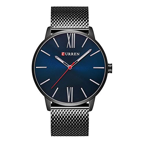 CURREN Men Watches Quartz Ultra Thin Dial Luxury Business Waterproof Stainless Steel Mesh Band Watch The Best Gift for Men 8238