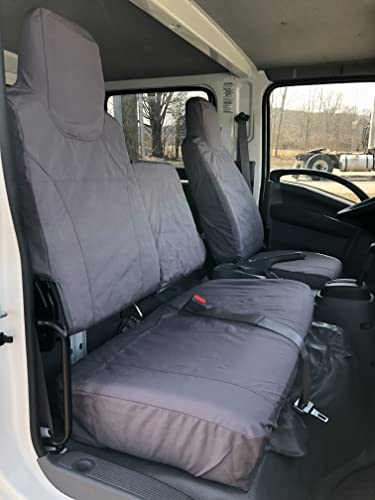 Durafit Seat Covers | 2006-2022 Isuzu NPR Heavy-Duty Exact Custom-Fit Seat Covers | Front Seat Covers 40/60 Split Bench Seat | Seat Cover in I2280-C8 Gray Endura