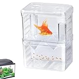 Breeding Box for Fish Tank, 10 * 8 * 7cm Transparent Plastic Fish Breeding Box, Small Fish Tank Divider for Fry Protection, Isolating Aggressive Fish