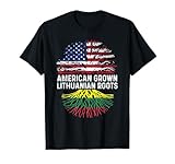 American Grown Lithuanian Roots Lithuania Flag Family Tree T-Shirt