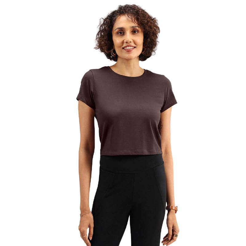 BlissClub Women’s Solid Regular Fit T-Shirt