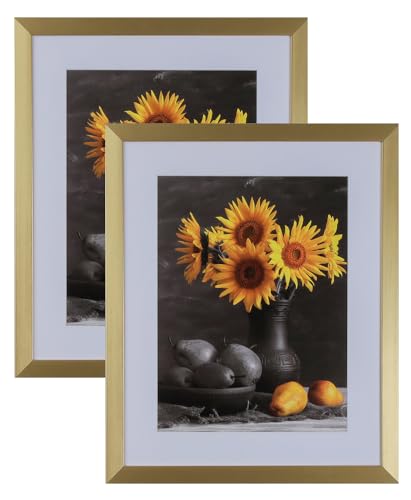 Picture Frames Set of 2. 1-1/8" Polystyrene Modern Gold 7x7 Wholesaleartsframes-com 313-VI Series Made in USA