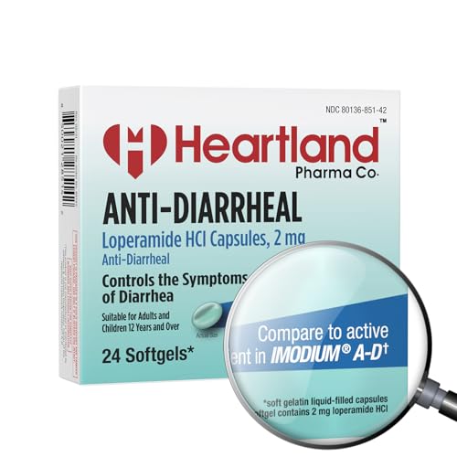 Heartland Pharma Loperamide Hydrochloride 2mg | Anti-Diarrheal Medicine | Anti-Gas