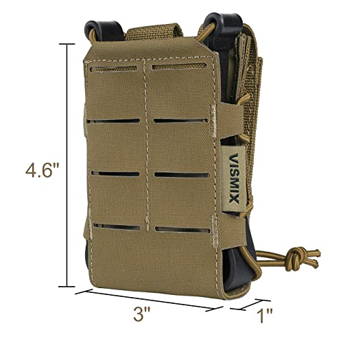 Vismix 5.56Mm Single Rifle Mag Pouch Magazine Molle Training Open-Top Adjustable Coyote Brown #TOP4