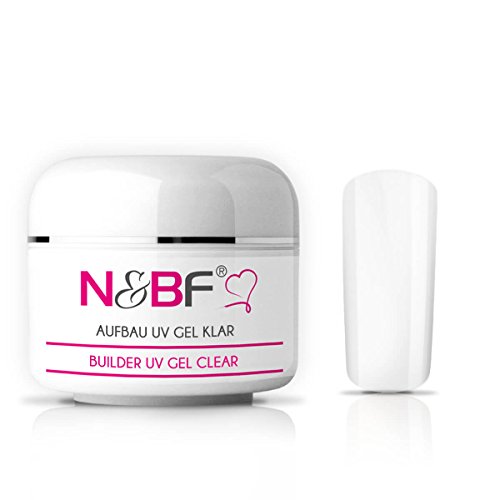N&BF UV Aufbaugel Klar | 30ml hochwertiges Profi Builder Gel mittelviskos | Sculptinggel für die Modellage von Gelnägeln | Professionelles Nagelgel | säurefrei & selbstglättend