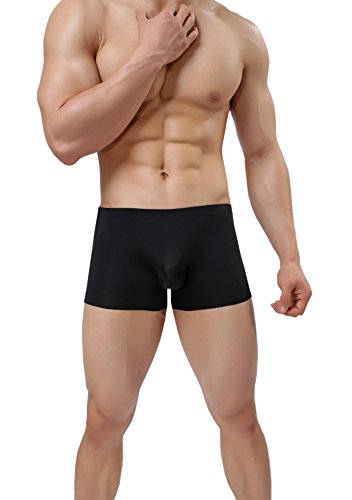 Gudan Mens Silky Underwear Sexy Seamless Boxer Briefs3