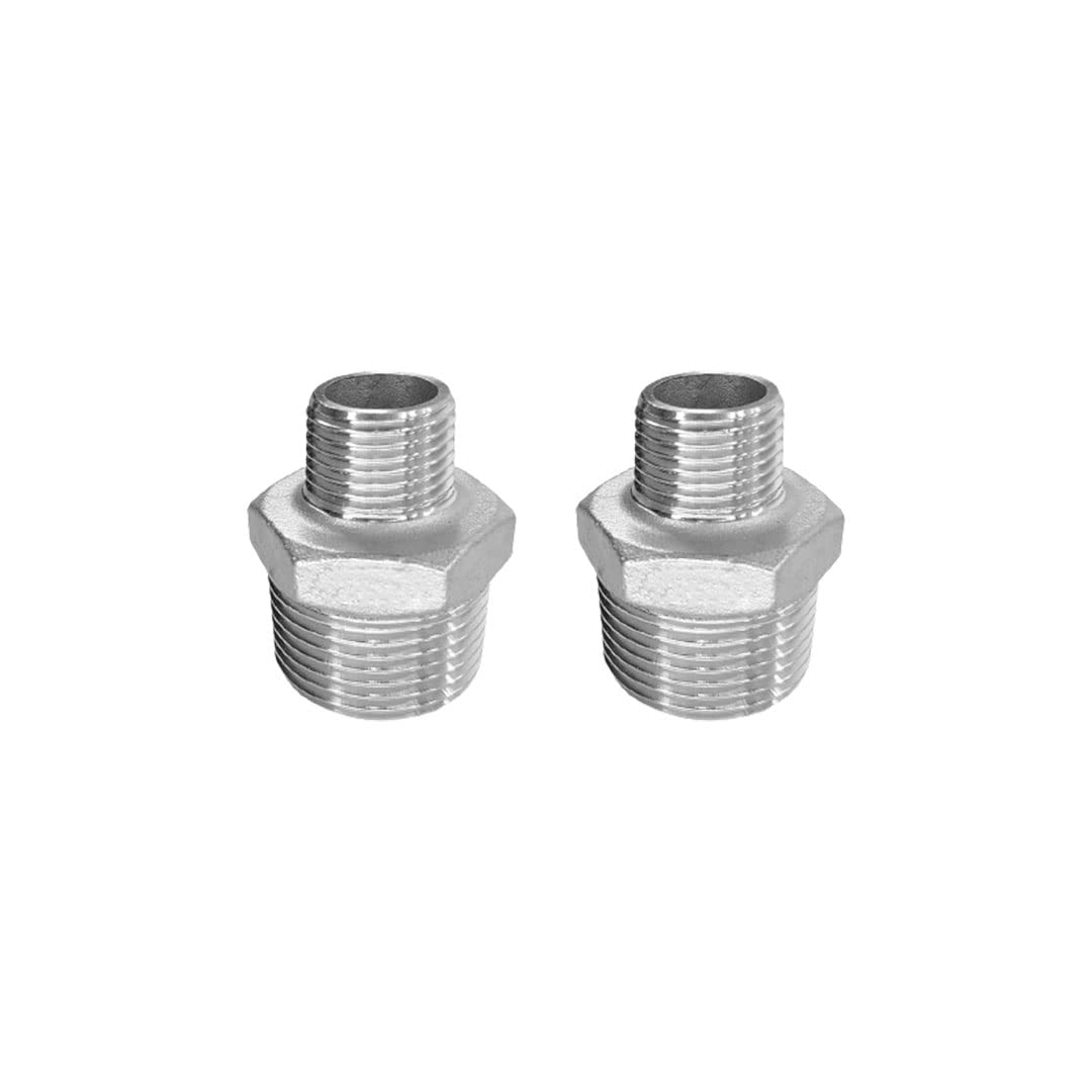 B K JAGAN & CO Reducing Pipe Fitting - Reducer Hex Nipple - BSP Male Connector Zinc Finish Plating 2 Pcs (1/8 X 1/2 Inch) (B0B7N57GSF) Amazon Price History, Amazon Price Tracker