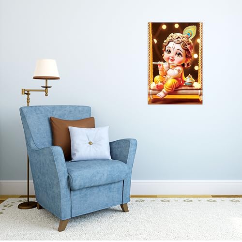 Image of Twinster Bal krishna Posters Photo for Pregnant Women, Baby Poster Self Adhesive (Size 45 cm by 30 cm) Pack of 1 (Design 22)