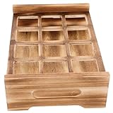 iplusmile Soporte de Vasos de Madera para con Diseño Elegante y Ranuras Múltiples Bandeja Organizadora para Copas de Vino para Bodas y Decoración de Hogar u Oficina